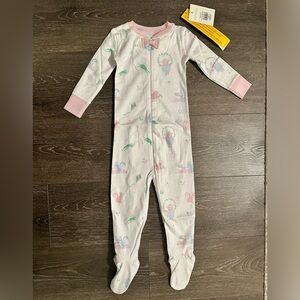The Beaufort Bonnet Company Pink and White Footie Toddler Girl Pajamas NWT